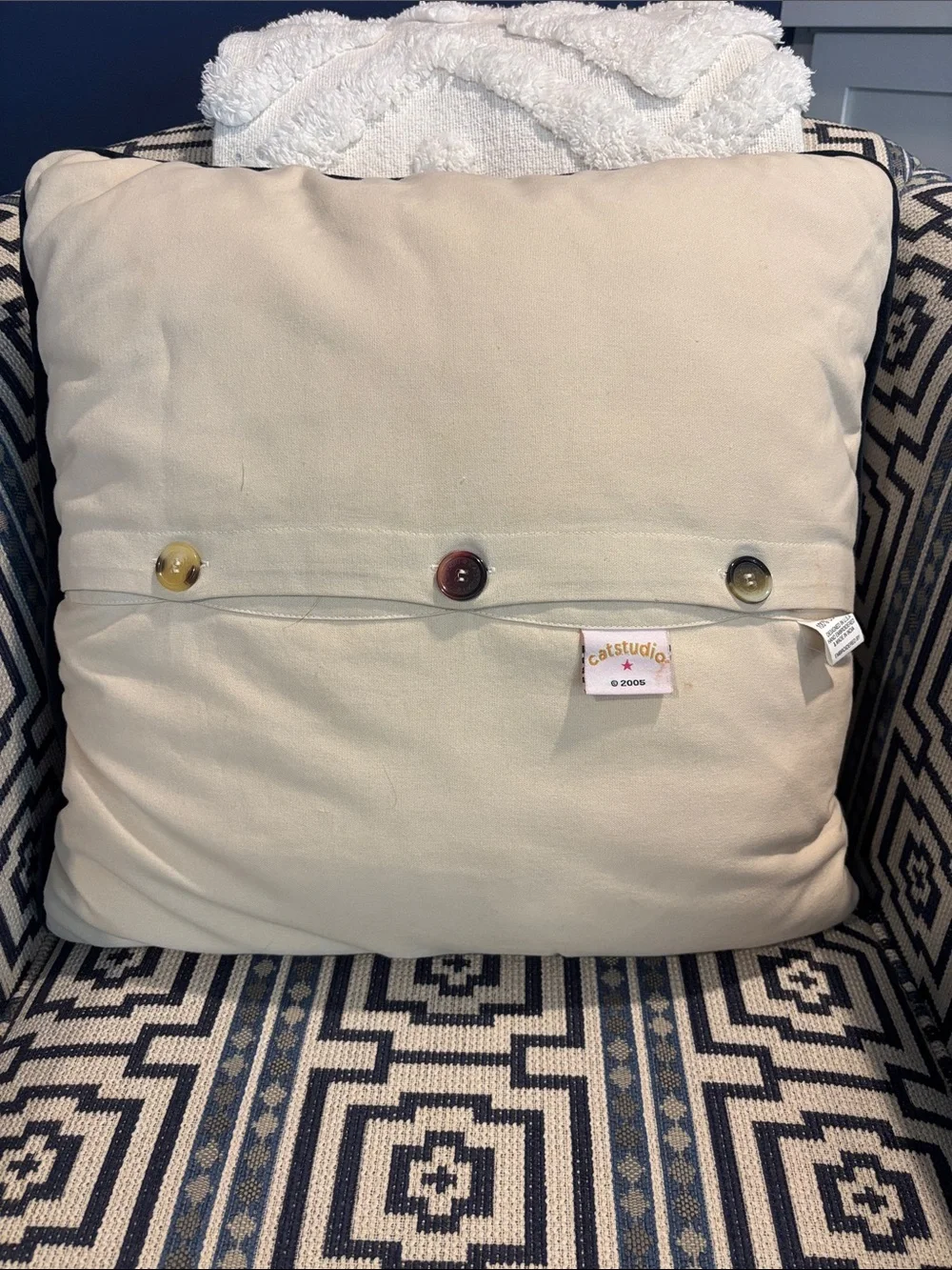 New Jersey Embroidered Map Pillow